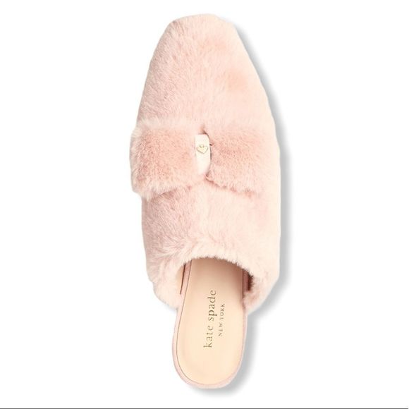 Kate Spade Josie Pink Faux Fur Slippers - Picture 2 of 16